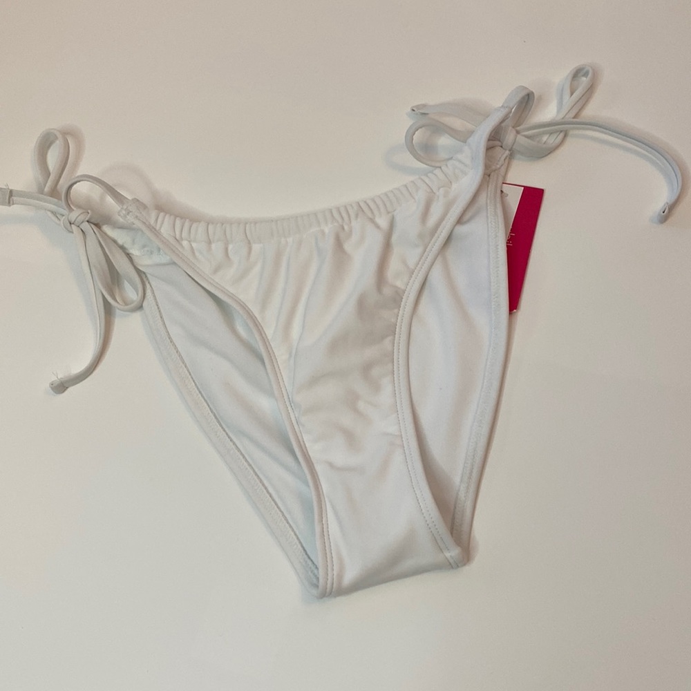 Bikini Swim Bottoms-White Size M